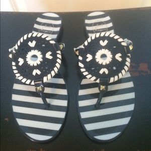 Jack Rogers navy white sandals new 7.5